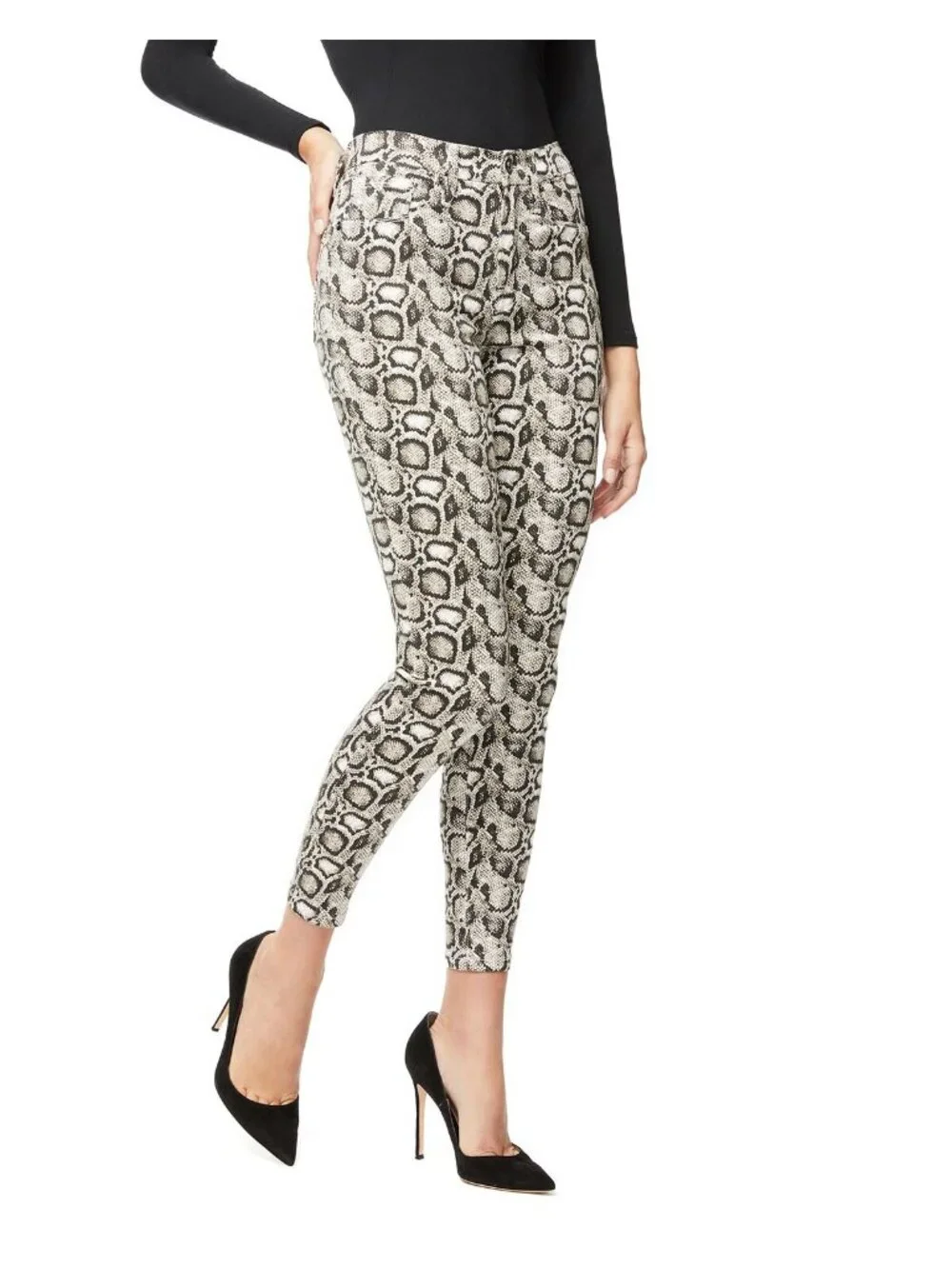 Good American Women’s Size 25 Animal Snake Print Skinny High Waist Denim Jeans